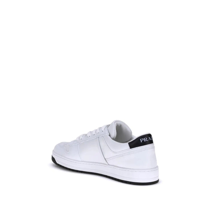 Prada White Calf Leather Bos Taurus Low Top Sneakers