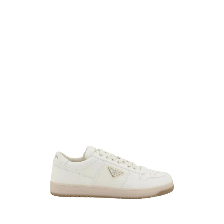 Prada White Calf Leather Bos Taurus Low Top Sneakers