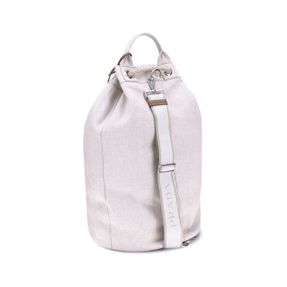 Prada White Cotton Backet Bag
