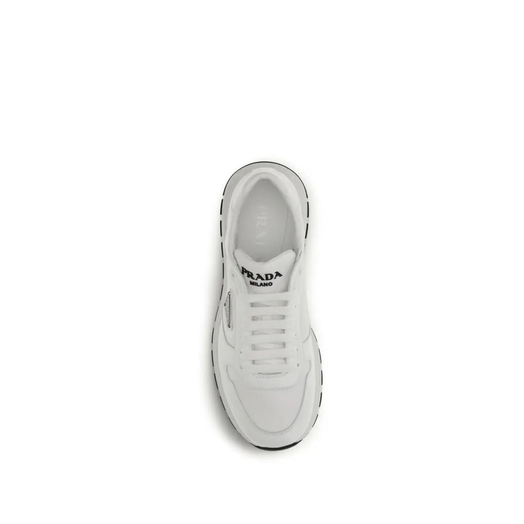 Prada White Recycled Polyamide Athletic Sneakers