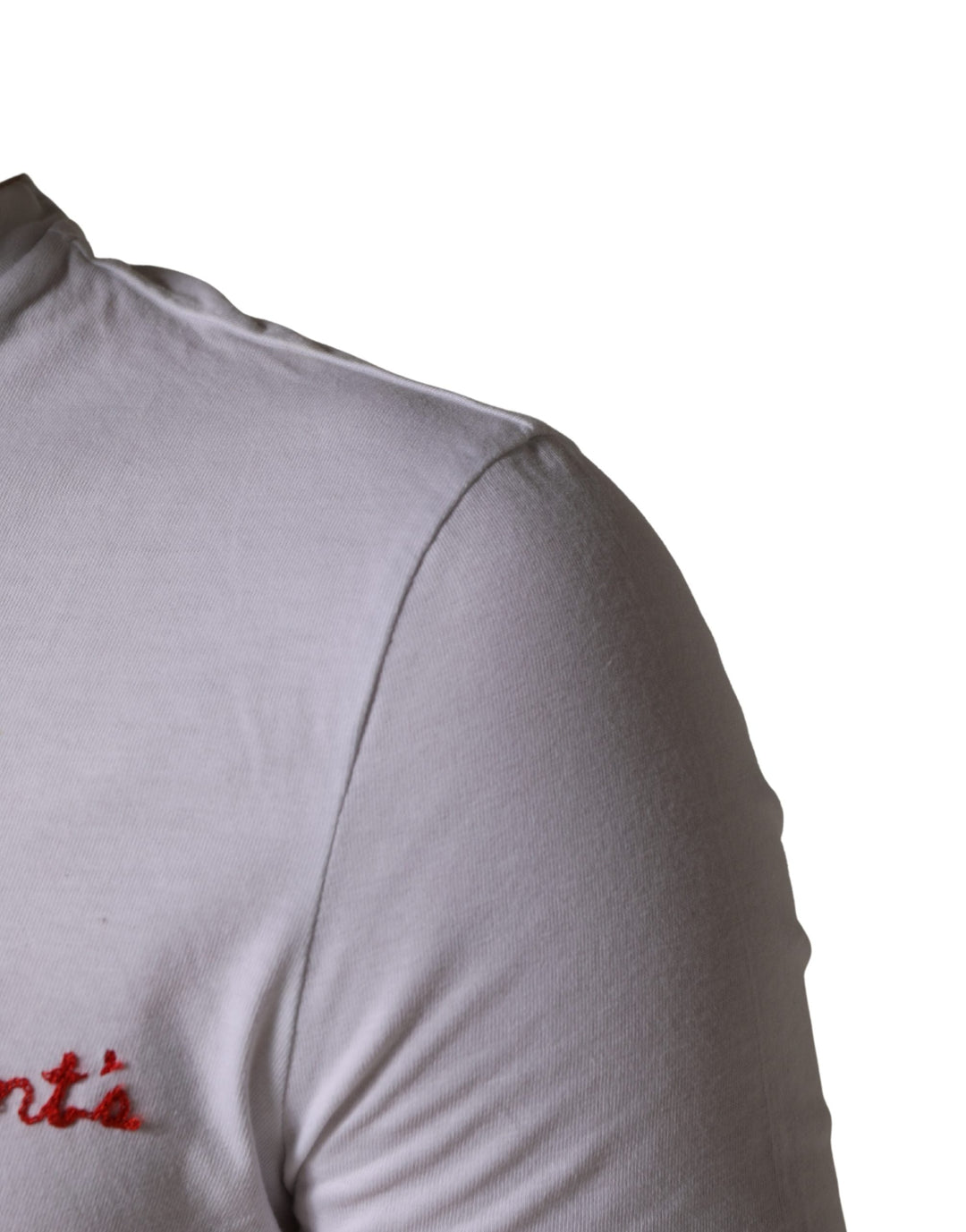 President’s White Logo Embroidery Cotton Men Crew Neck T-shirt