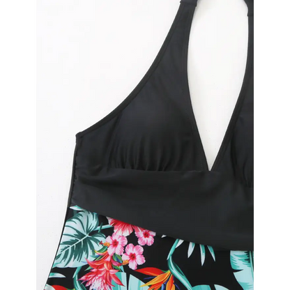 Halter Tie Printed Bikini Top Trendsi