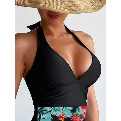 Halter Tie Printed Bikini Top Trendsi