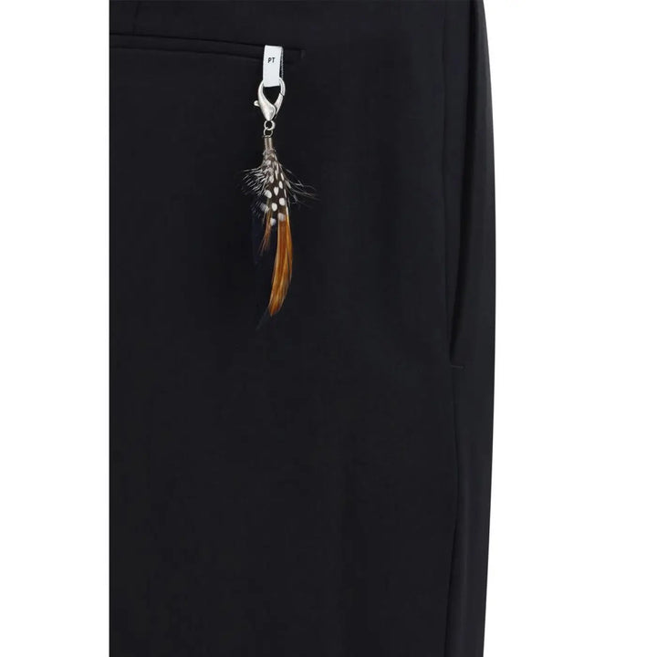 Pt Pantaloni Torino Black Elastane Dress Pants