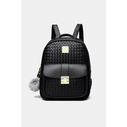 Stylish PU Leather Backpack with Pom-Pom Pendant a True Embodiment of Chic Bags Shopping bags Trendsi