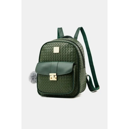 Stylish PU Leather Backpack with Pom-Pom Pendant a True Embodiment of Chic Bags Shopping bags Trendsi