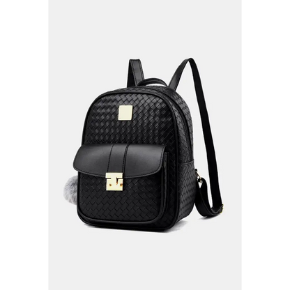 Stylish PU Leather Backpack with Pom-Pom Pendant a True Embodiment of Chic Bags Shopping bags Trendsi