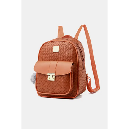 Stylish PU Leather Backpack with Pom-Pom Pendant a True Embodiment of Chic Bags Shopping bags Trendsi