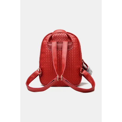 Stylish PU Leather Backpack with Pom-Pom Pendant a True Embodiment of Chic Bags Shopping bags Trendsi