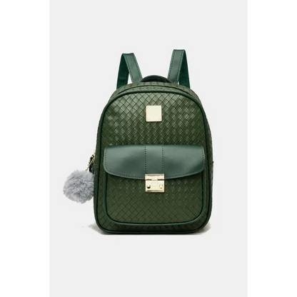 Stylish PU Leather Backpack with Pom-Pom Pendant a True Embodiment of Chic Bags Shopping bags Trendsi