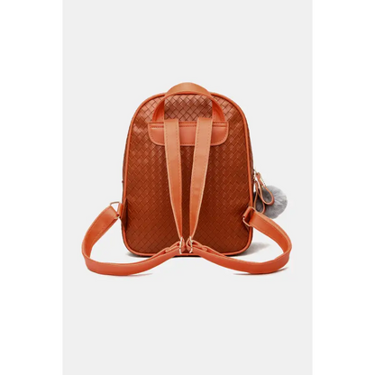 Stylish PU Leather Backpack with Pom-Pom Pendant a True Embodiment of Chic Bags Shopping bags Trendsi