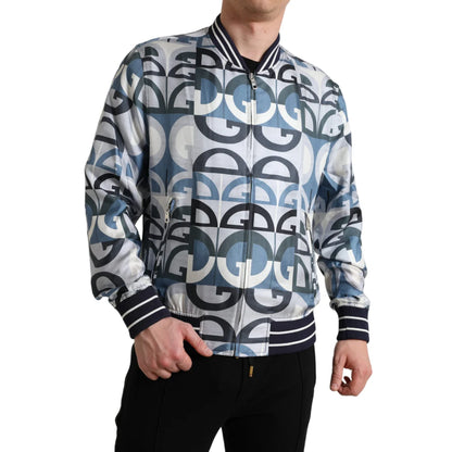 Pure Silk Gabbana Bomber Jacket Dolce Logo Print Luxury Redefined &