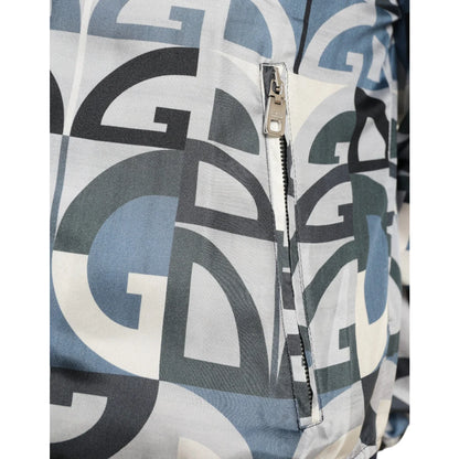 Pure Silk Gabbana Bomber Jacket Dolce Logo Print Luxury Redefined &