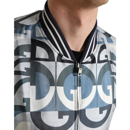 Pure Silk Gabbana Bomber Jacket Dolce Logo Print Luxury Redefined &