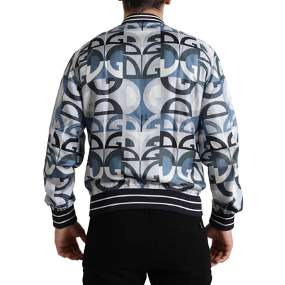 Pure Silk Gabbana Bomber Jacket Dolce Logo Print Luxury Redefined &
