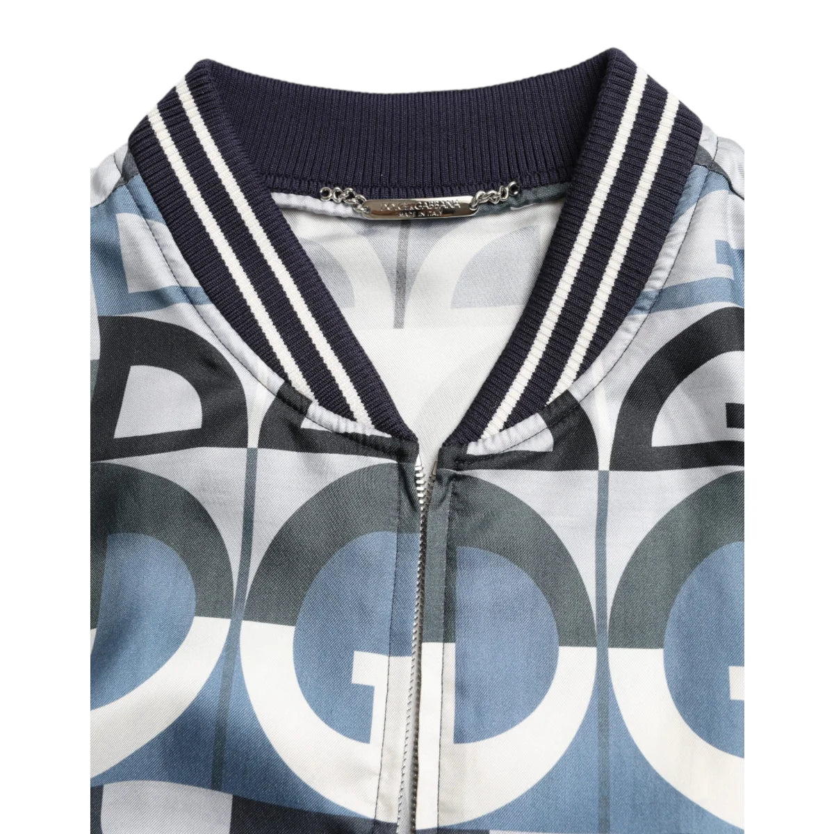 Pure Silk Gabbana Bomber Jacket Dolce Logo Print Luxury Redefined &