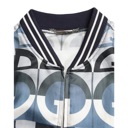 Pure Silk Gabbana Bomber Jacket Dolce Logo Print Luxury Redefined &