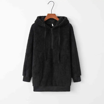 Cozy Up in the Ultimate Drawstring Teddy Hoodie Experience Clothing Tops Trendsi