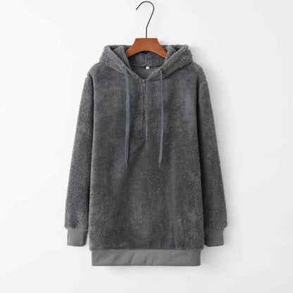 Cozy Up in the Ultimate Drawstring Teddy Hoodie Experience Clothing Tops Trendsi