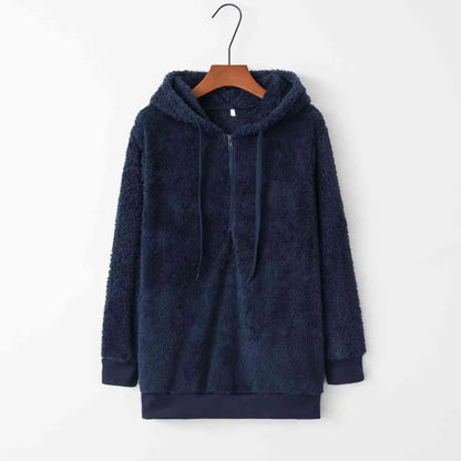 Cozy Up in the Ultimate Drawstring Teddy Hoodie Experience Clothing Tops Trendsi