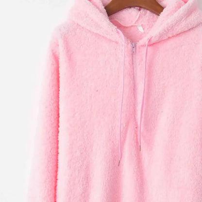 Cozy Up in the Ultimate Drawstring Teddy Hoodie Experience Clothing Tops Trendsi