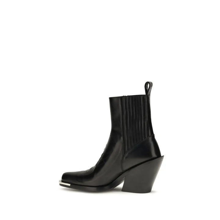 Rabanne Black Calf Leather Bos Taurus Ankle Boots