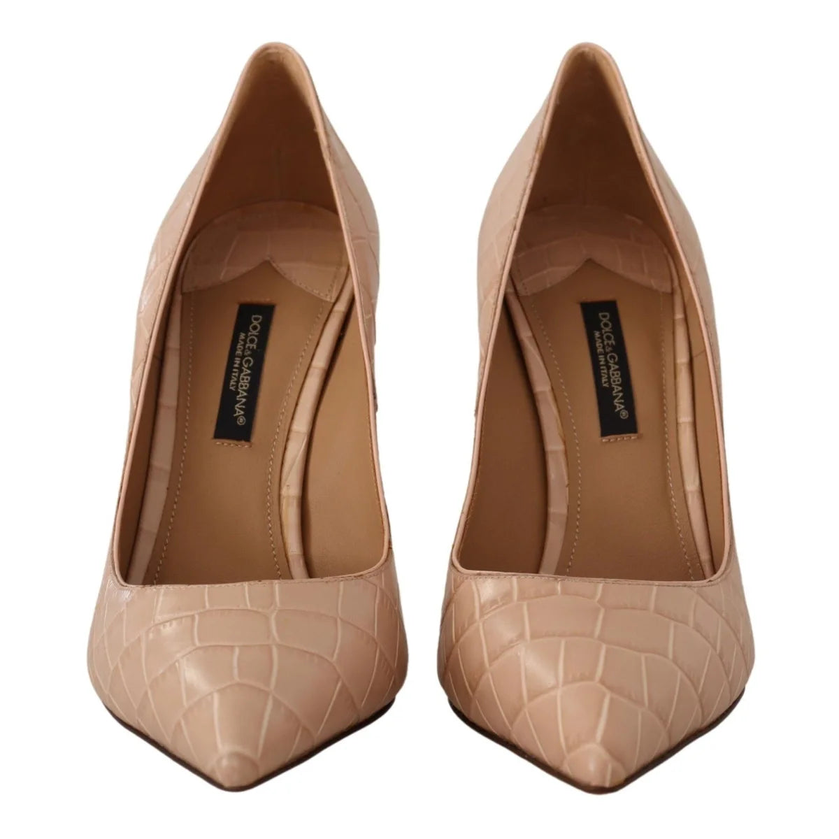 Radiant Dolce Gabbana Beige Leather Dress Heels &