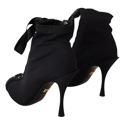 Rare Dolce Gabbana Heel Boots Sleek Open Toe Elegance &