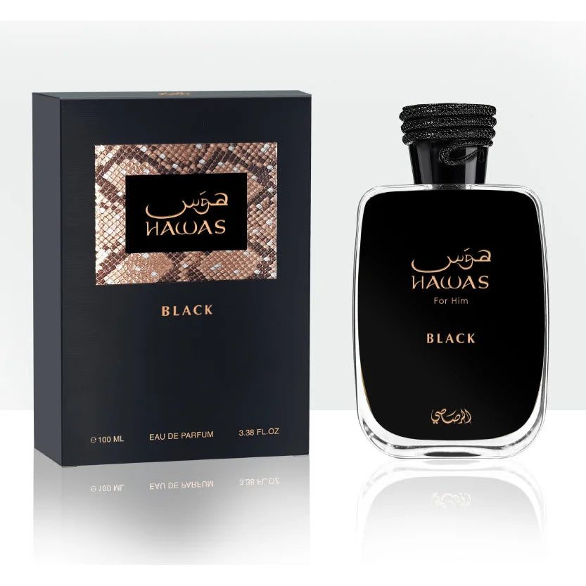 Rasasi Hawas Black Eau De Parfum Bold Fresh Scent for Men Men’s Cologne