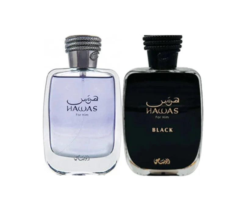 Rasasi Hawas Pour Homme Duo Black Edition Exudes Bold Spicy Allure Men’s Cologne The Perfume Box