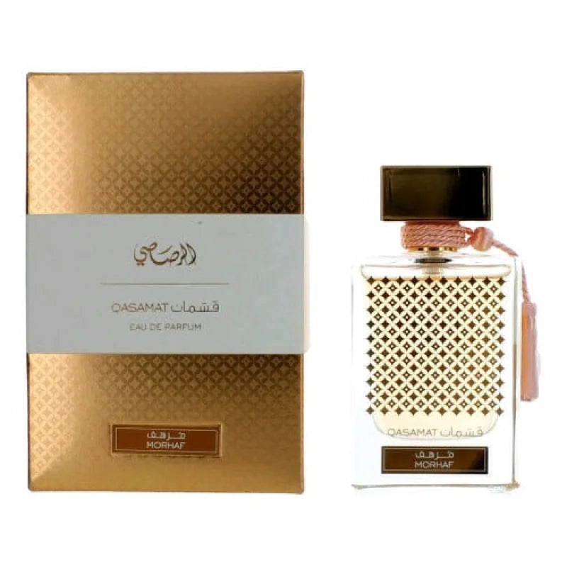 Energizing Rasasi Qasamat Morhaf Unisex Perfume with Bergamot Raspberry Fragrance