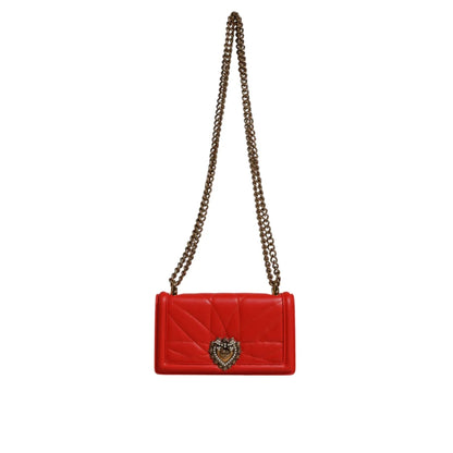 Red Hot Luxury Dolce Gabbana Devotion Bag in Quilted Lamb Leather &