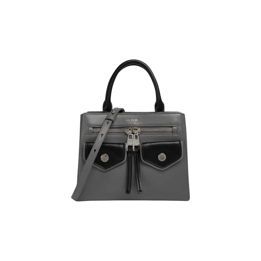 Replay Bicolor Polyester Handbag