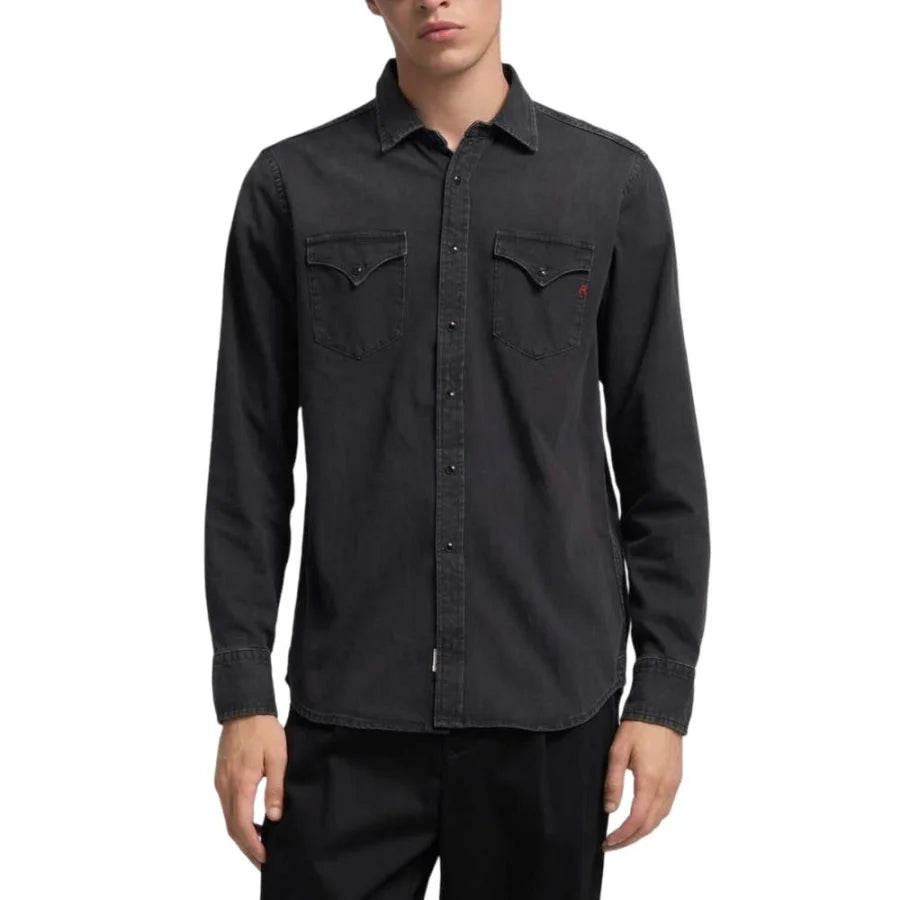 Replay Black Cotton Shirt