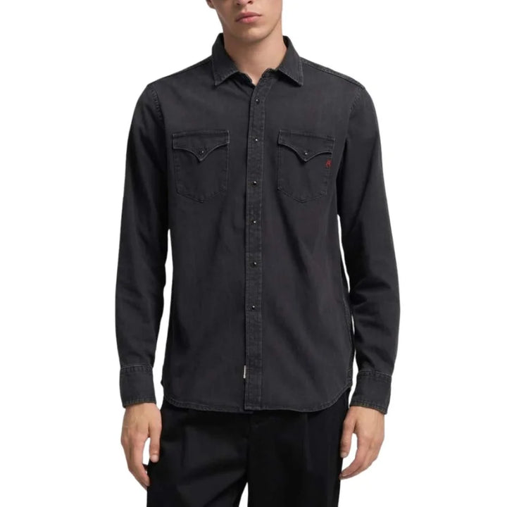 Replay Black Cotton Shirt