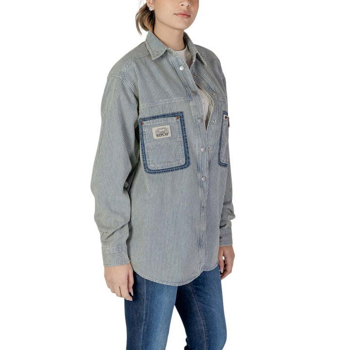 Replay Shirts - Women’s Blue Cotton Blouse