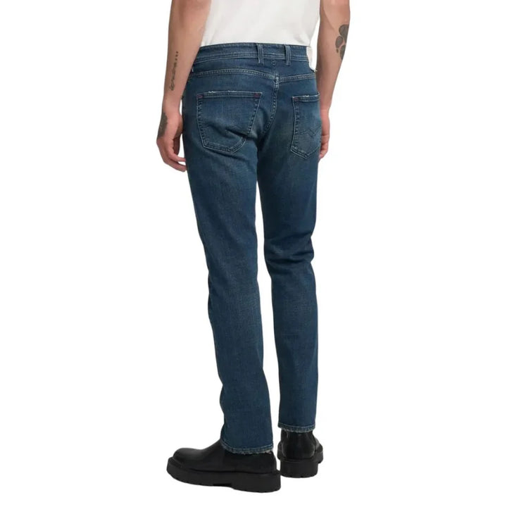 Replay Blue Cotton Relaxed Fit Jeans