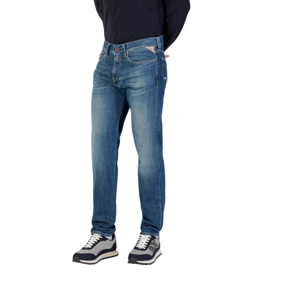 Replay Blue Cotton Skinny Jeans