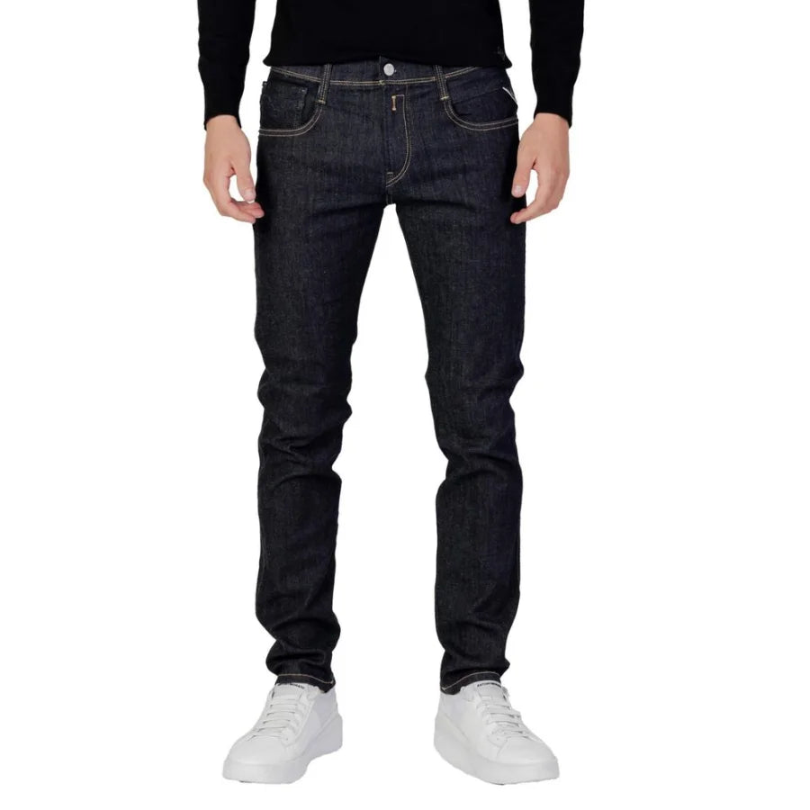 Replay Blue Cotton Skinny Jeans