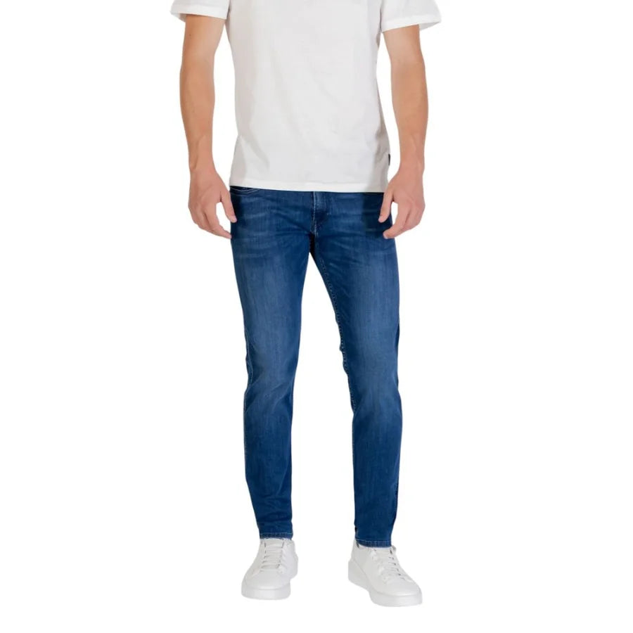Replay Blue Cotton Skinny Jeans