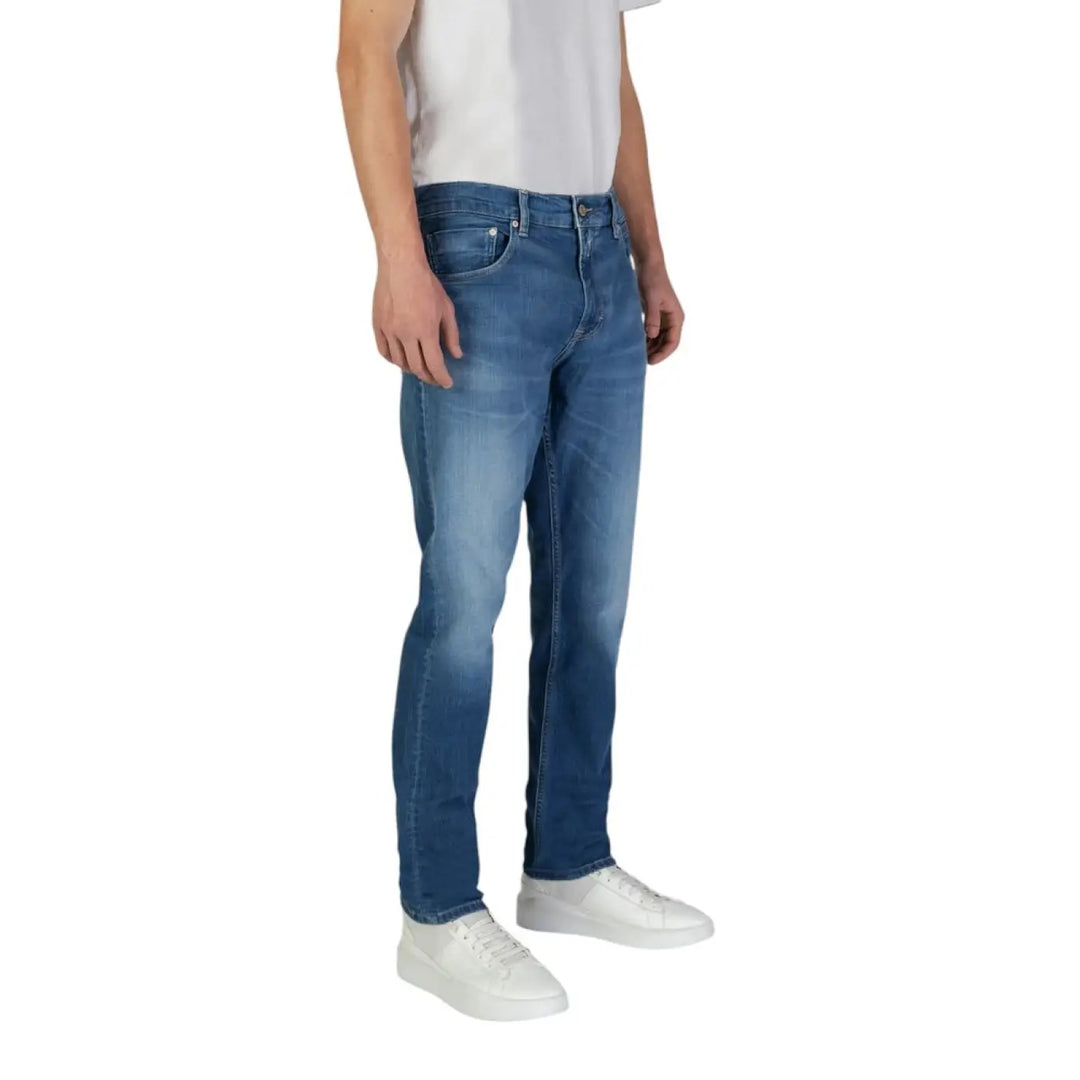 Replay Blue Cotton Slim Fit Jeans