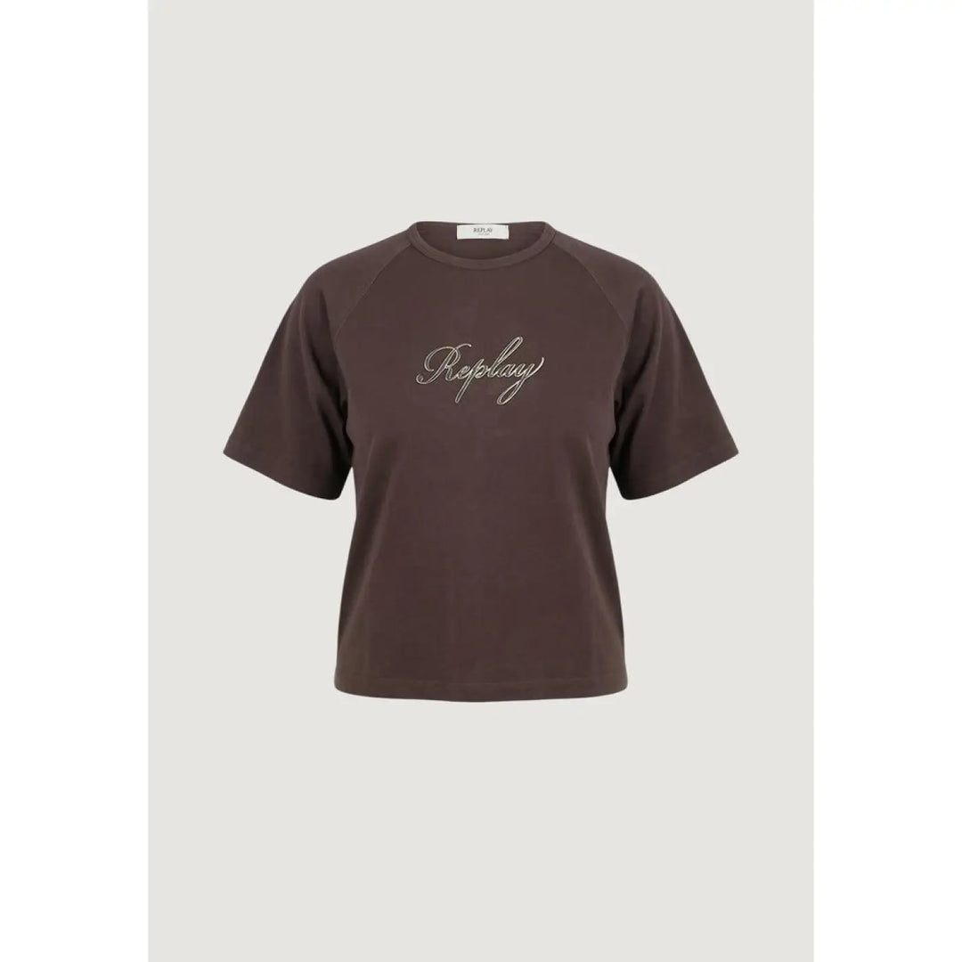 Replay Brown Cotton T-shirt