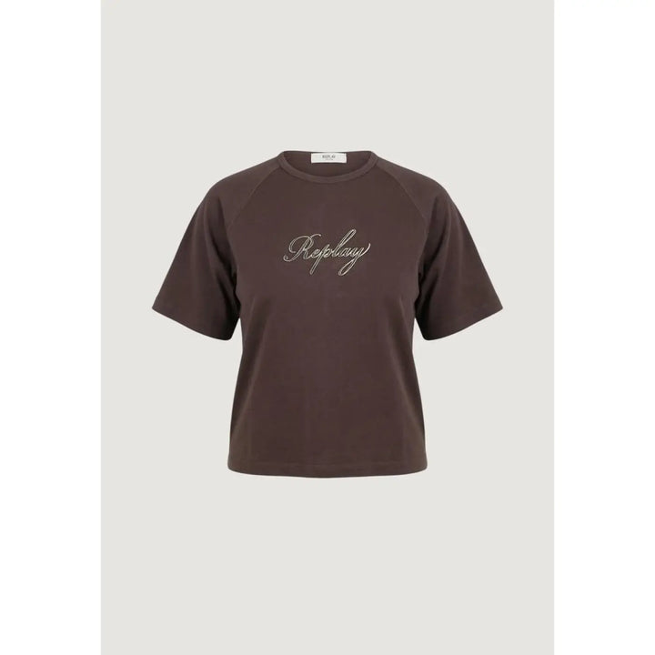 Replay Brown Cotton T-shirt