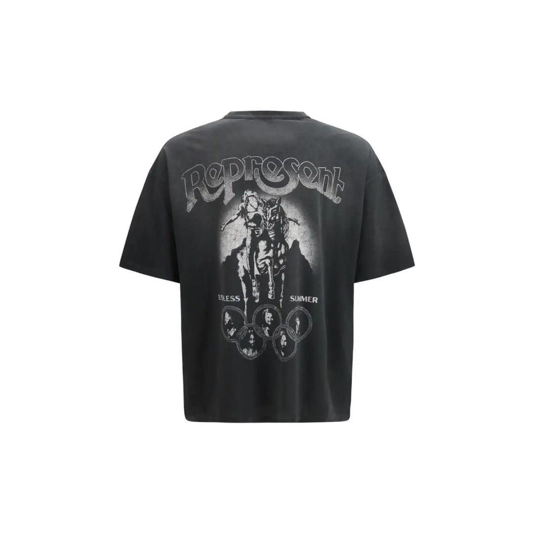 Represent Gray Cotton T-shirt