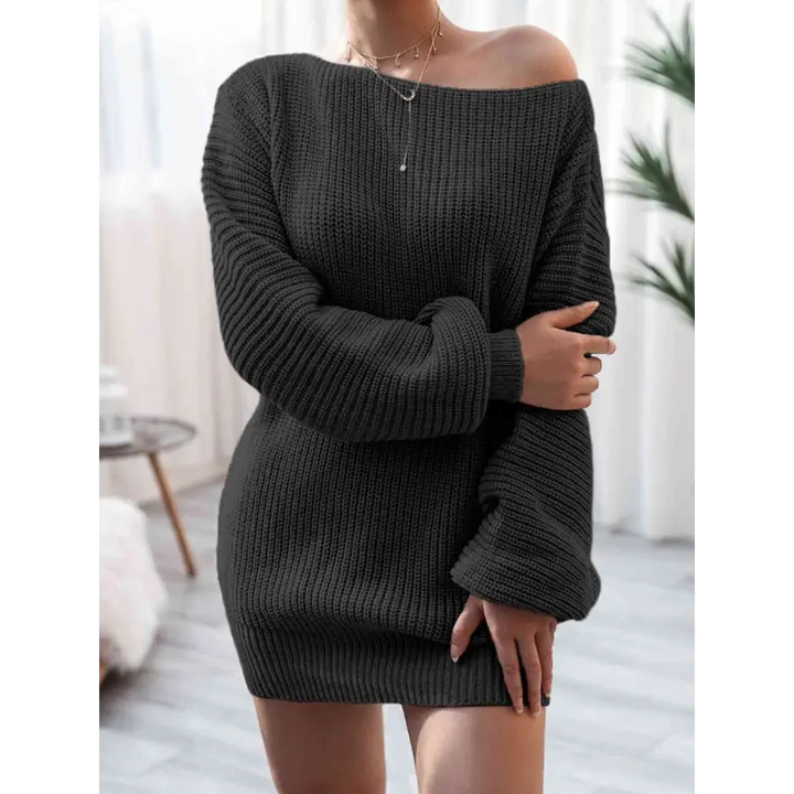 Effortless Chic Rib Knit Mini Sweater Dress Clothing Tops Trendsi