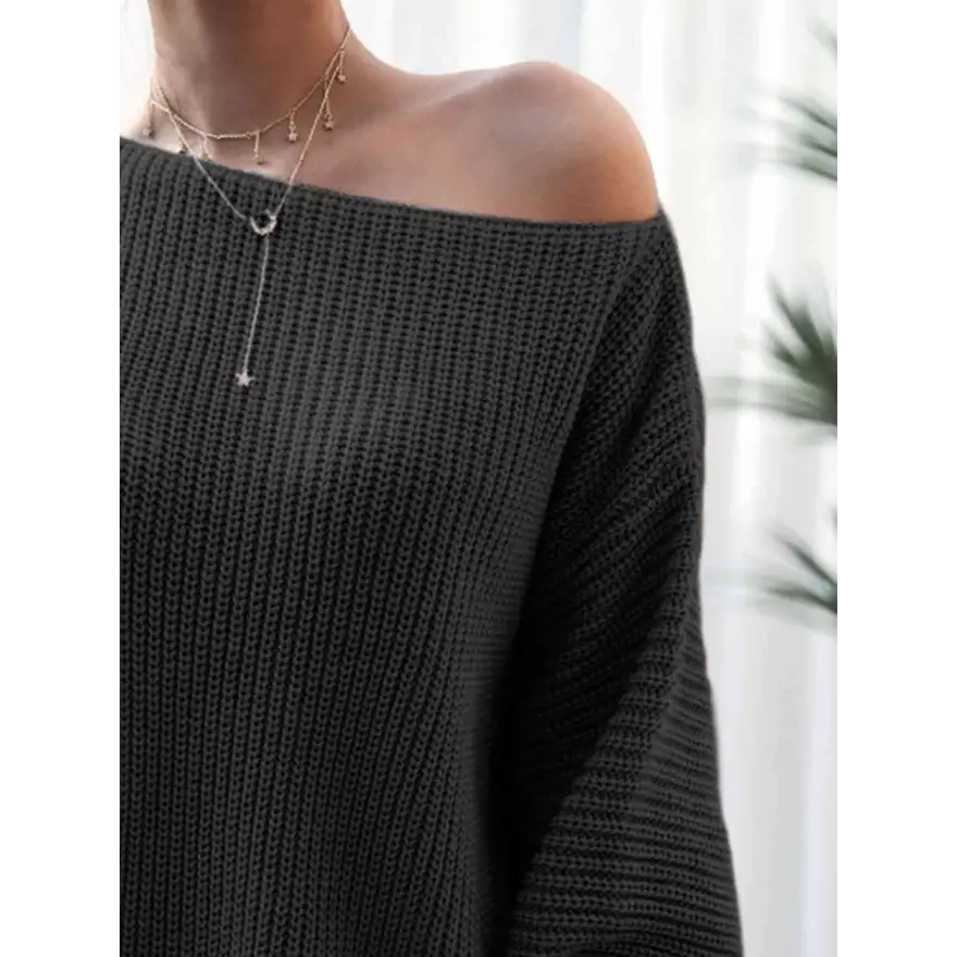Effortless Chic Rib Knit Mini Sweater Dress Clothing Tops Trendsi