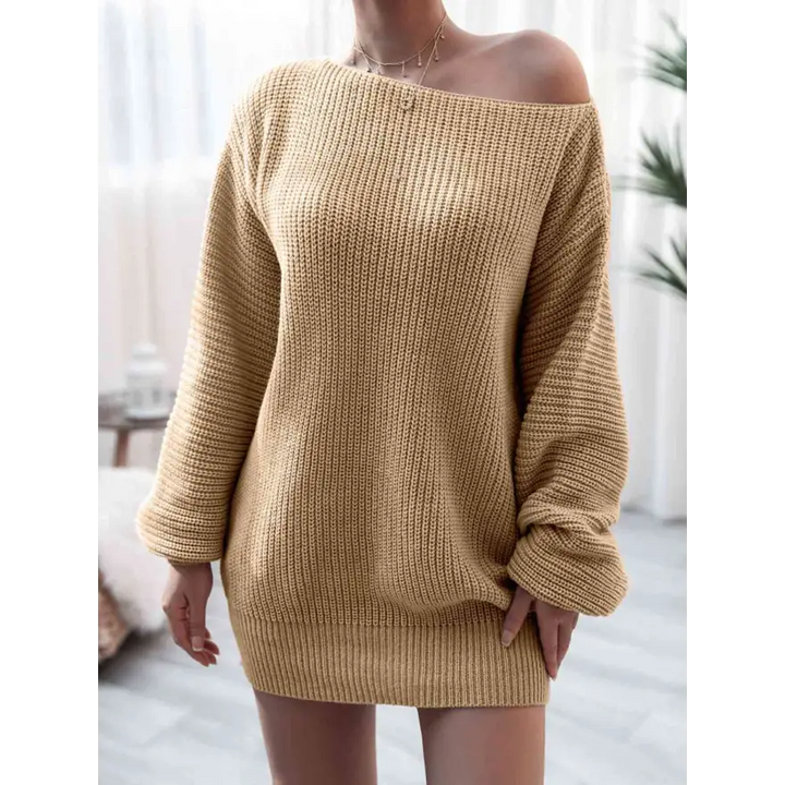 Effortless Chic Rib Knit Mini Sweater Dress Clothing Tops Trendsi