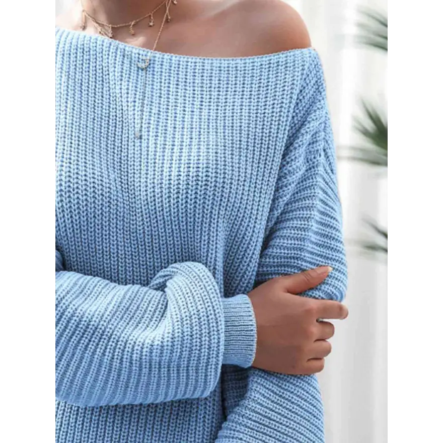 Effortless Chic Rib Knit Mini Sweater Dress Clothing Tops Trendsi