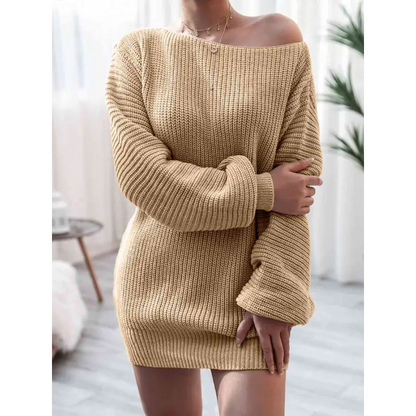 Elevate Your Look with Our Must-Have Rib-Knit Mini Sweater Dress Clothing Tops Trendsi