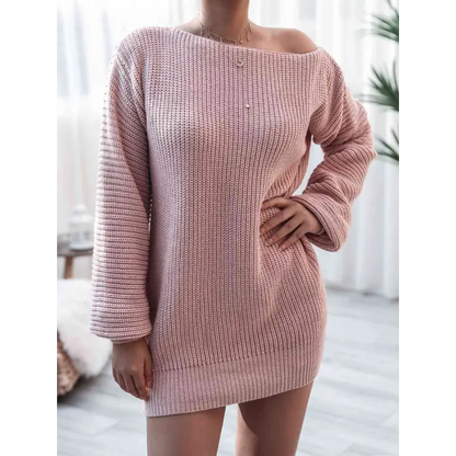 Elevate Your Look with Our Must-Have Rib-Knit Mini Sweater Dress Clothing Tops Trendsi